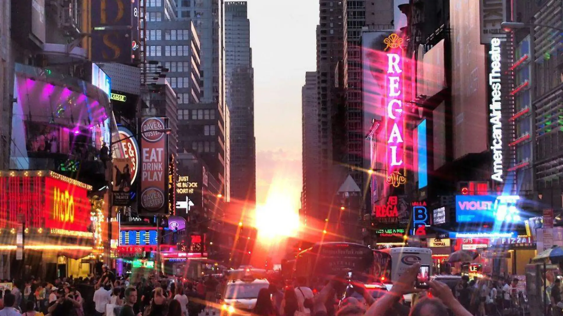 Manhattanhenge en Times Quare